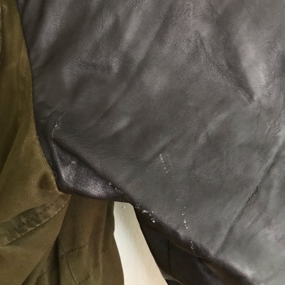 leather sleeved Asos size 18 coat! 1 of a kind:) - Picture 6 of 8